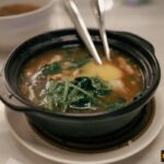Braised Chinese Spinach with crab meat and egg