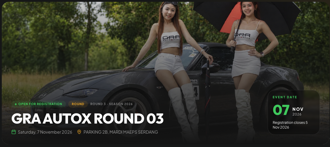 GRA Round 3 on the 7th of November 2026